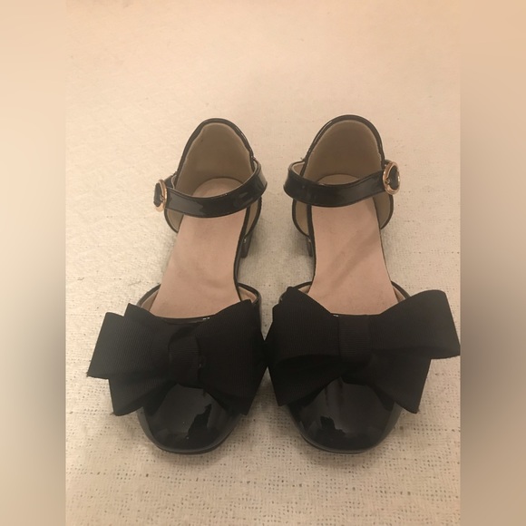 Other - Toddler girl black bow ankle strap shoe